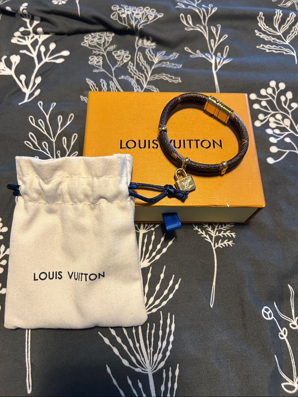 Brown Bracelet with Gold Charm